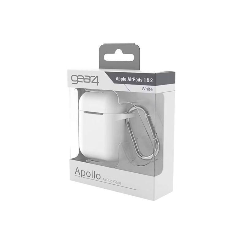 GEAR4 - Estuche Gear4  para Apple Airpods 1 y 2, color blanco y negro