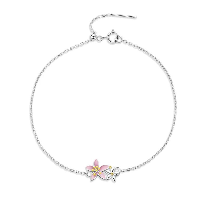 ALHAJAS - Pulsera Manilla Para Mujer Flores Fabricada En Plata 925_.