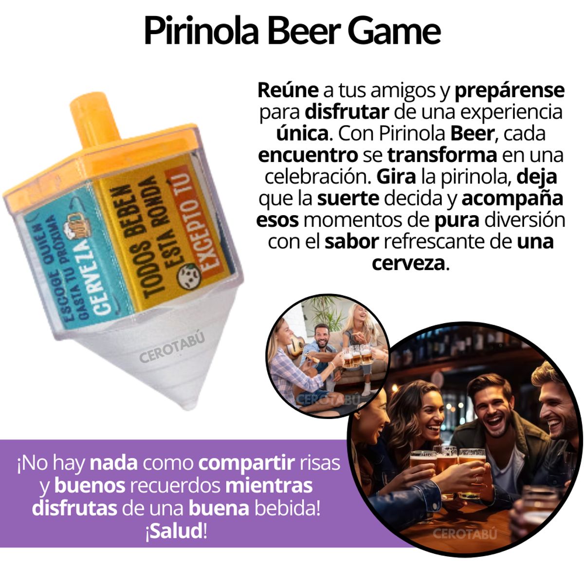 GENERICO - Pirinola Beer Games Juego De Mesa Amigos Cerveza