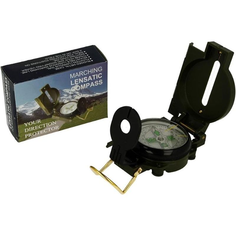 GENERICO - Brujula De Bolsillo Compass Portatil Metalica Camping Pesca