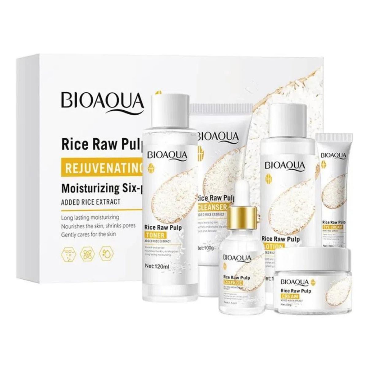 BIOAQUA - Kit Facial Arroz Aclarante Bioaqua X 6