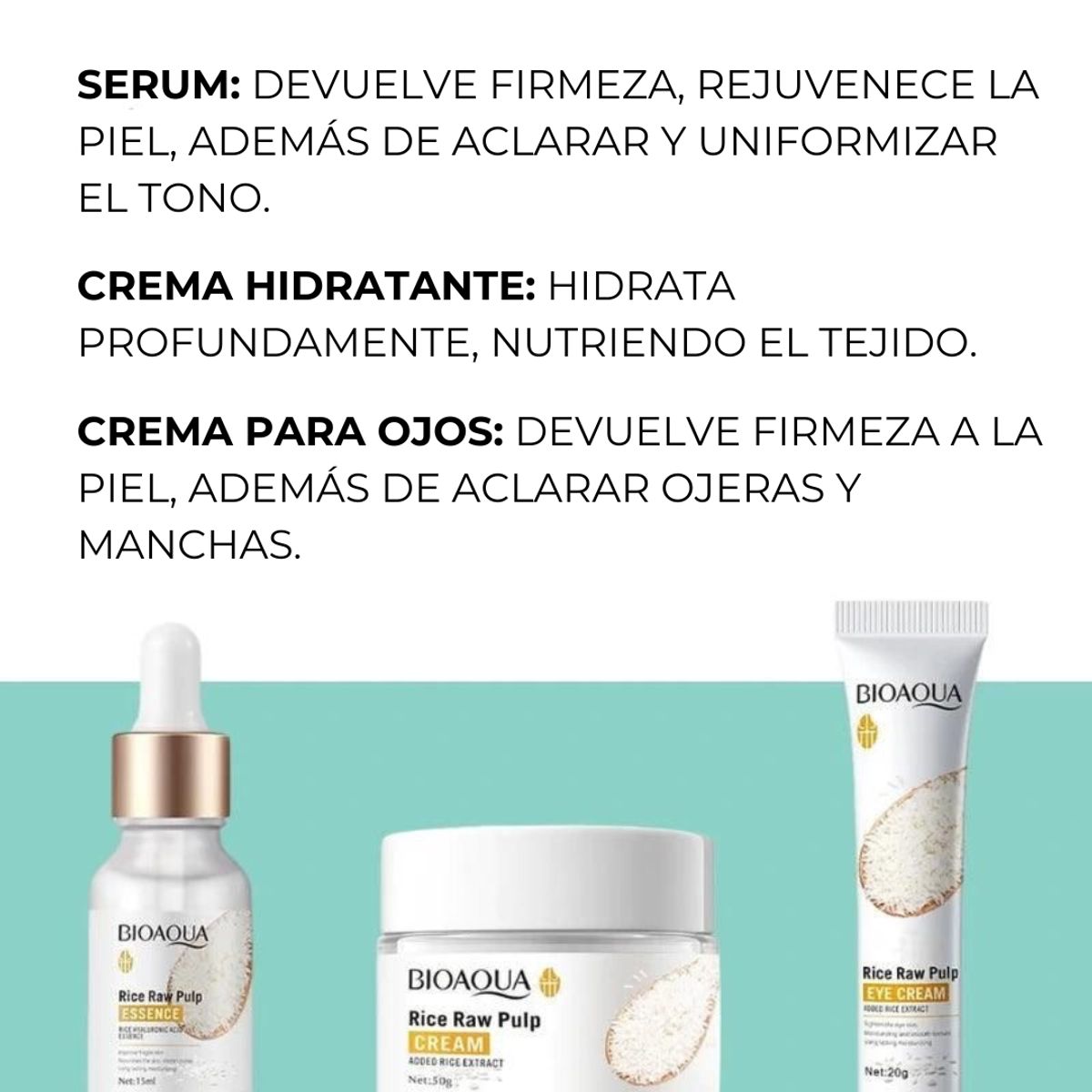 BIOAQUA - Kit Facial Arroz Aclarante Bioaqua X 6