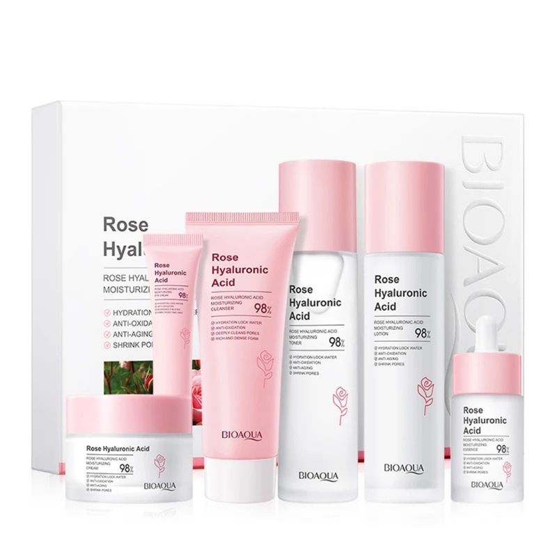 BIOAQUA - Kit Facial Rosas Acido Hialuronico Rose Bioaqua X 6