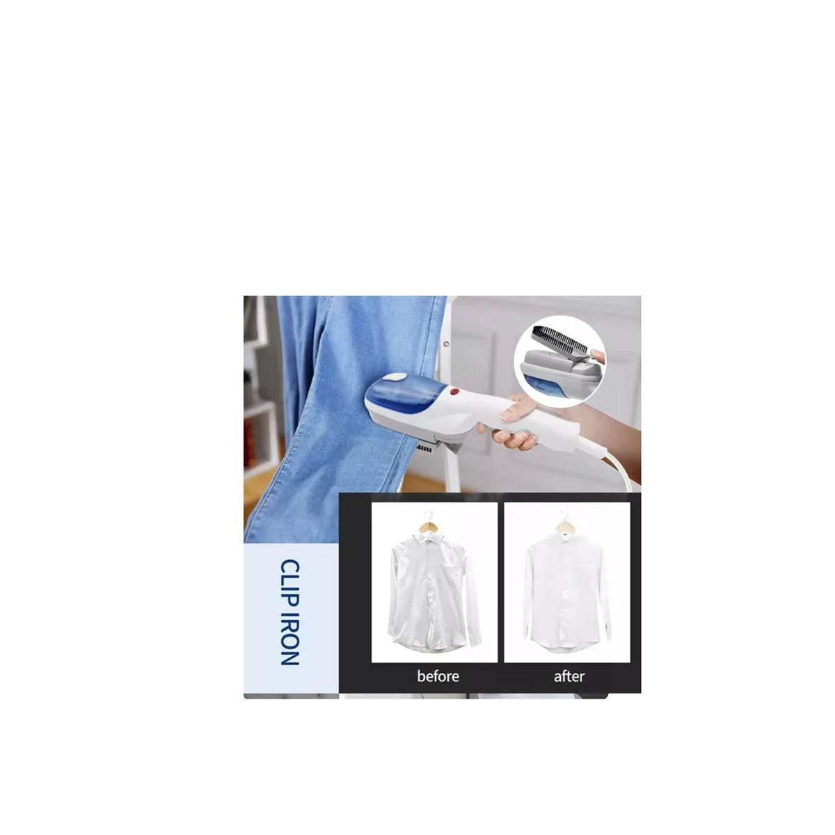 GENERICO - Plancha Portatil A Vapor Limpiador Vertical Ideal P Viaje Color Blanco 110V220V