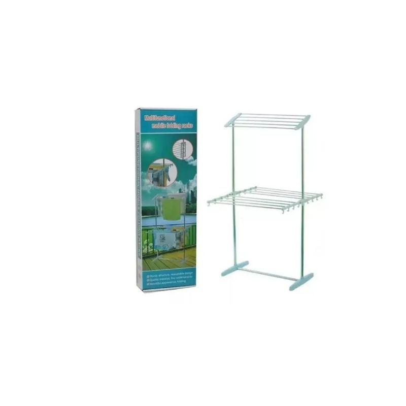 GENERICO - Tendedero De Piso Estante Plegable 2 Niveles Secado Ropa Max