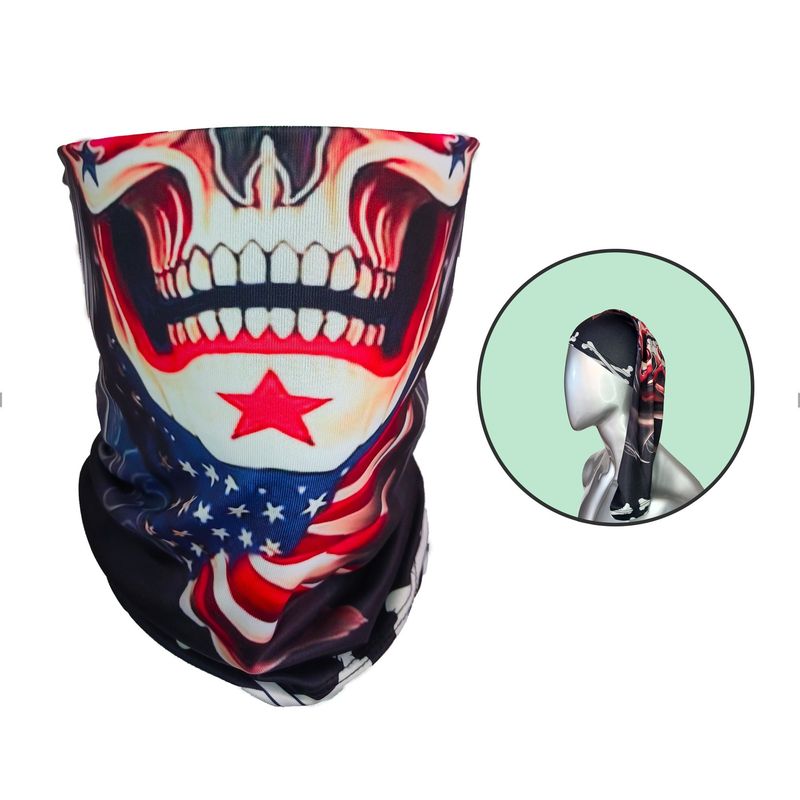 FITNESS - Cuello Deportivo Largo Balaclava Ciclismo Bandana De Calavera En Licra