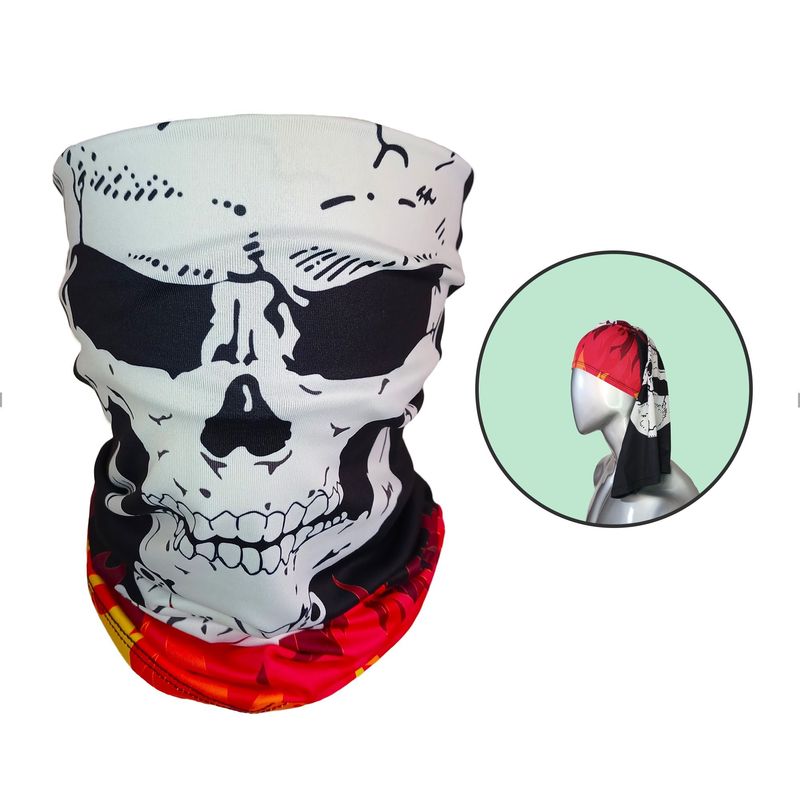 FITNESS - Cuello Deportivo Largo Bandana Ciclismo Balaclava De Calavera En Licra