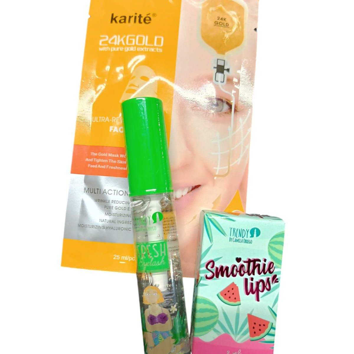 TRENDY - Mascarilla Oro + Fortalecedor pestaña + Voluminizador Labial