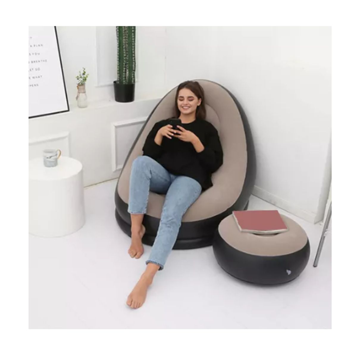 GENERICO - Sillón Inflable Sofá Portátil Hinchable Plegable Reposa Pies_.