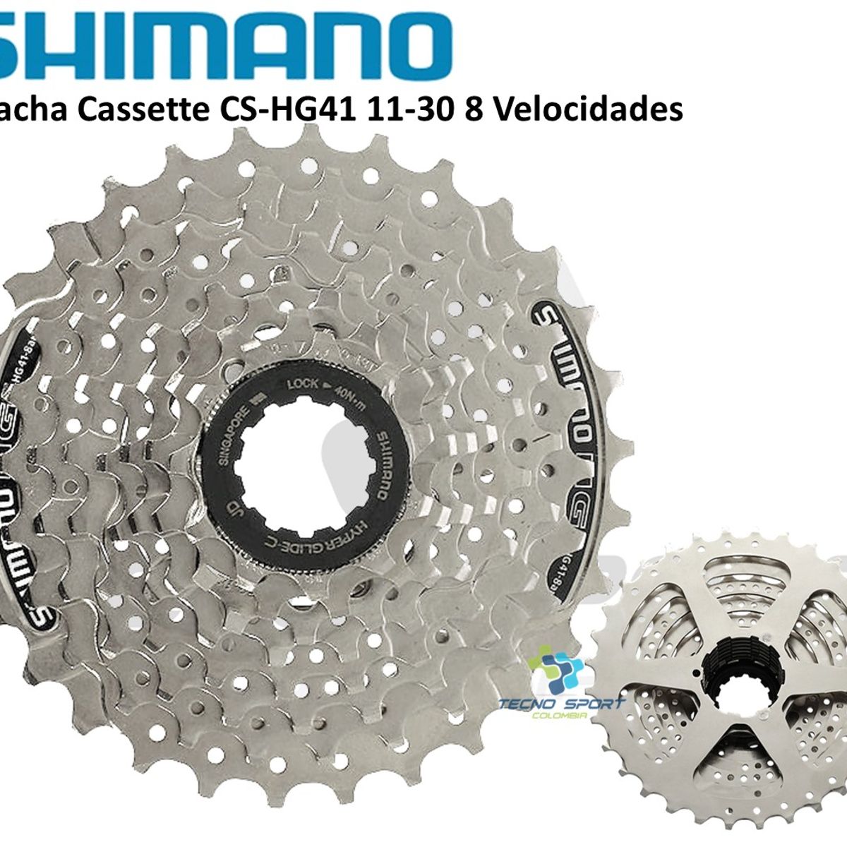 SHIMANO - Pacha Shimano Cassette Hg41 8 V 11 / 30 Bicicleta Mtb Y Ruta