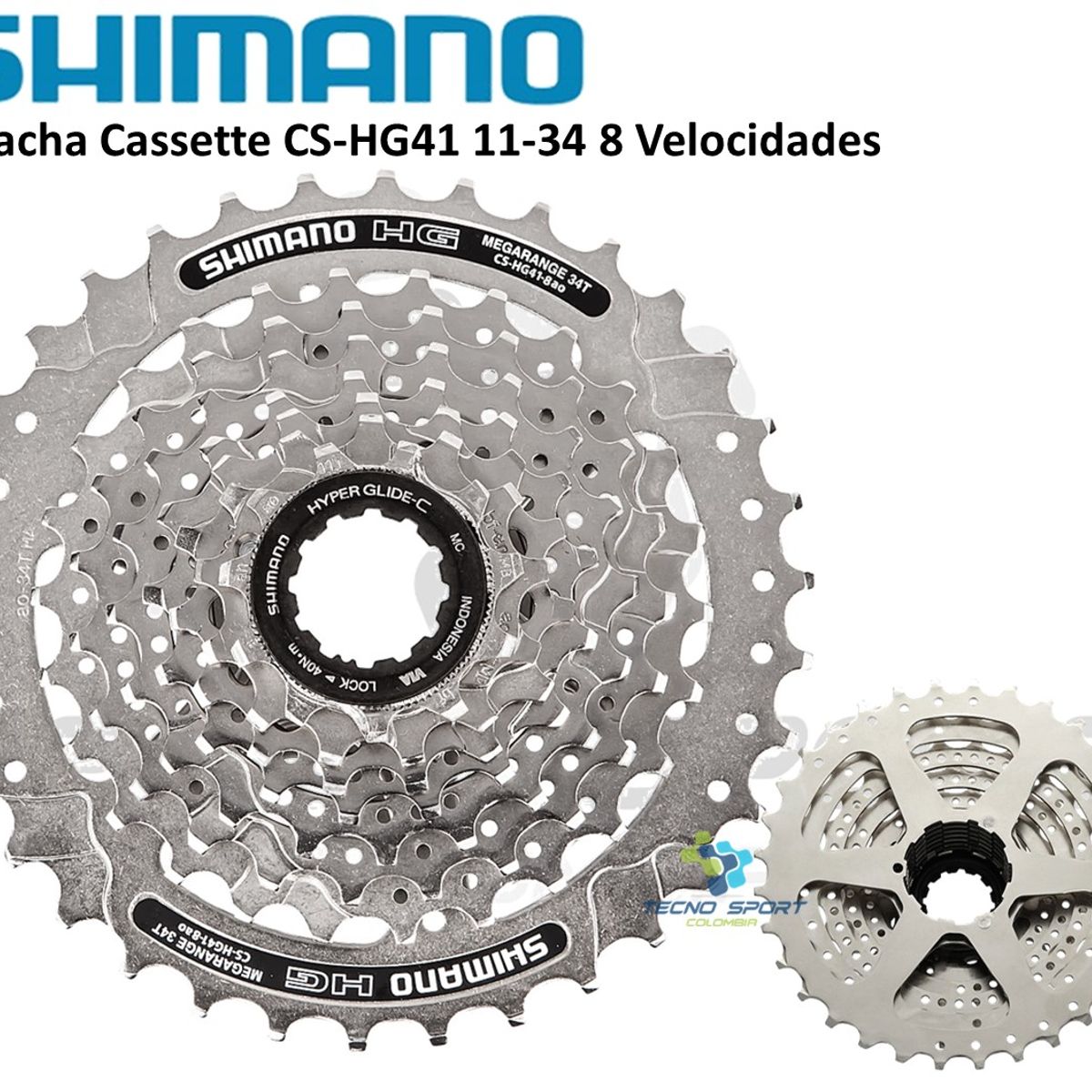 SHIMANO - Pacha Shimano Cassette Hg41 8 V 11-34 Bicicleta Mtb Y Ruta