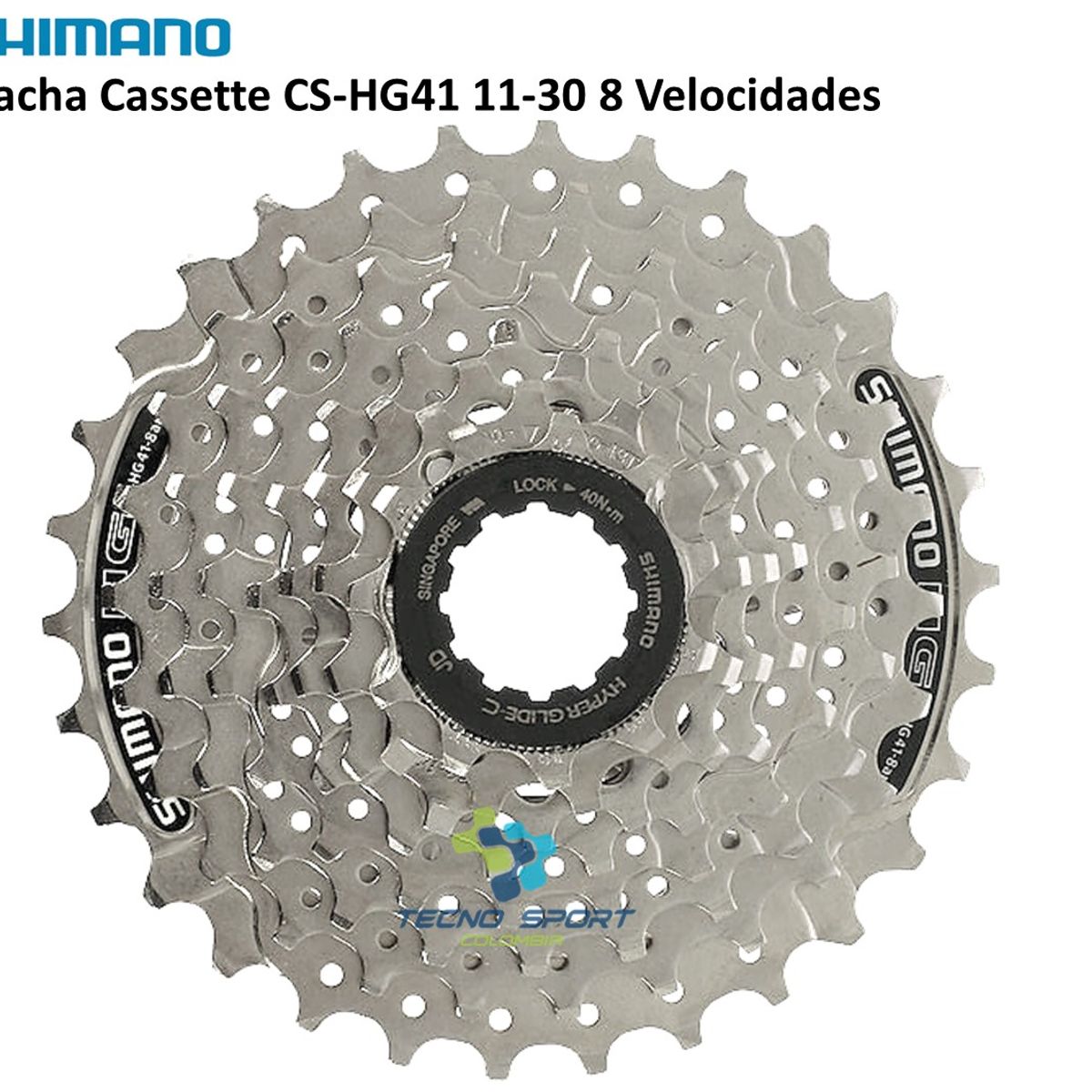 SHIMANO - Pacha + Cadenilla Shimano Cassette 8v 11-30 Piñon Bicicleta