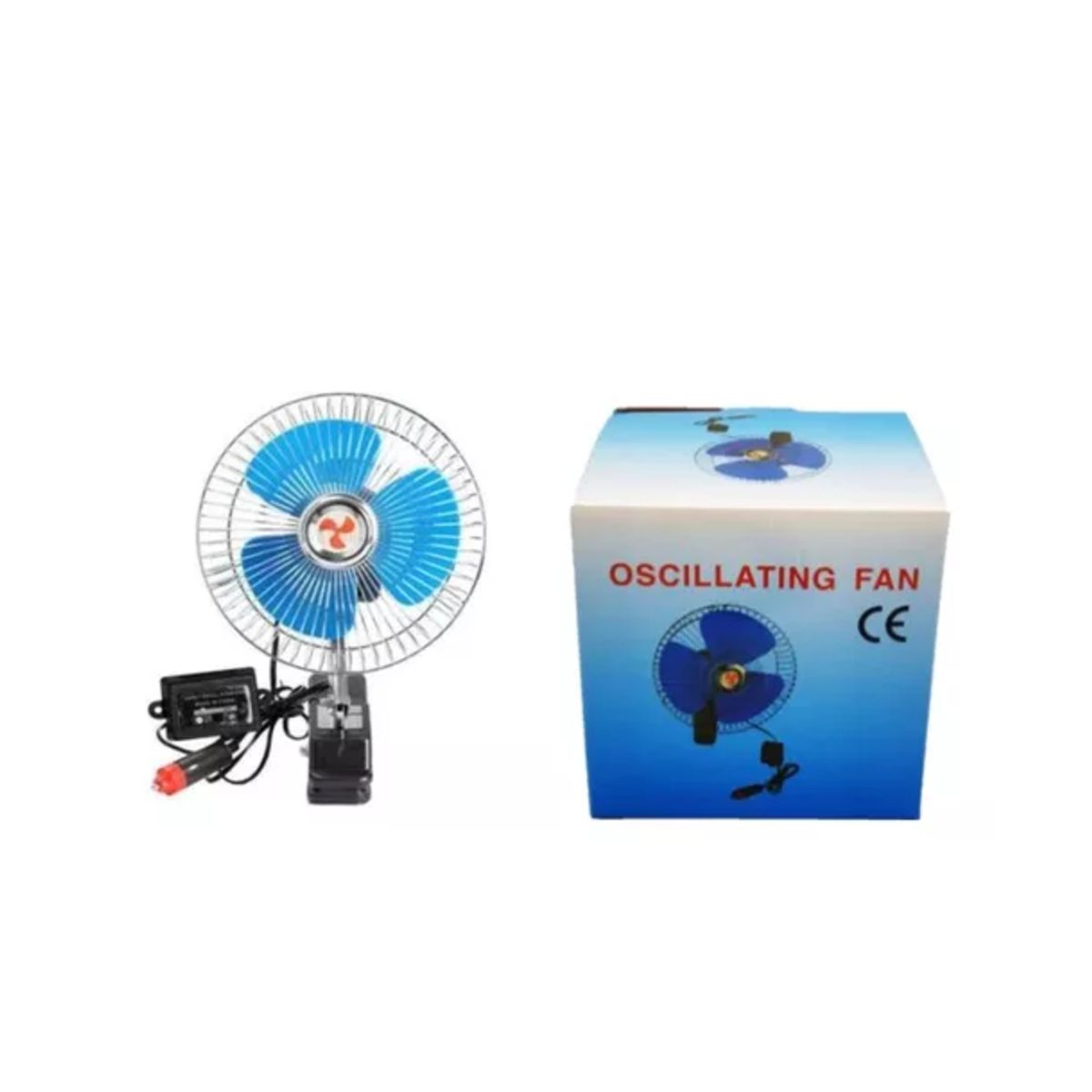 GENERICO - Mini Ventilador Para Carro 12 V Portátil Giratorio Potente 8