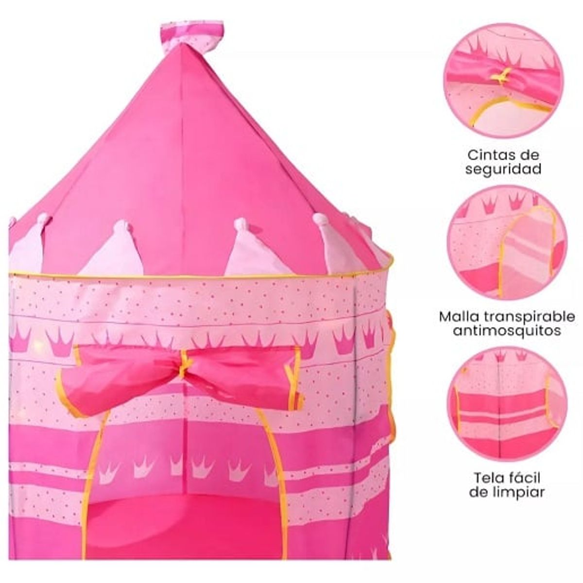 GENERICO - CARPA INFANTIL  PARA NIÑAS ESTILO CASTILLO COLOR ROSADO