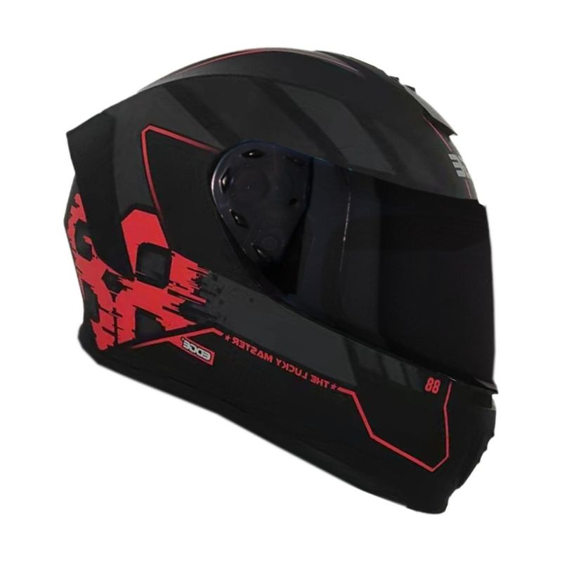 EDGE HELMETS - Casco Edge Integral Frankie Master88 Negro / Rojo - Negro - XL