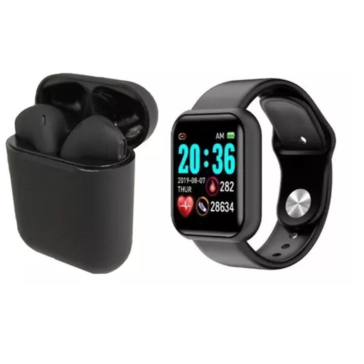 SKY - Reloj Inteligente Y68 D20 Pro + Audifonos Bluetooth I12.