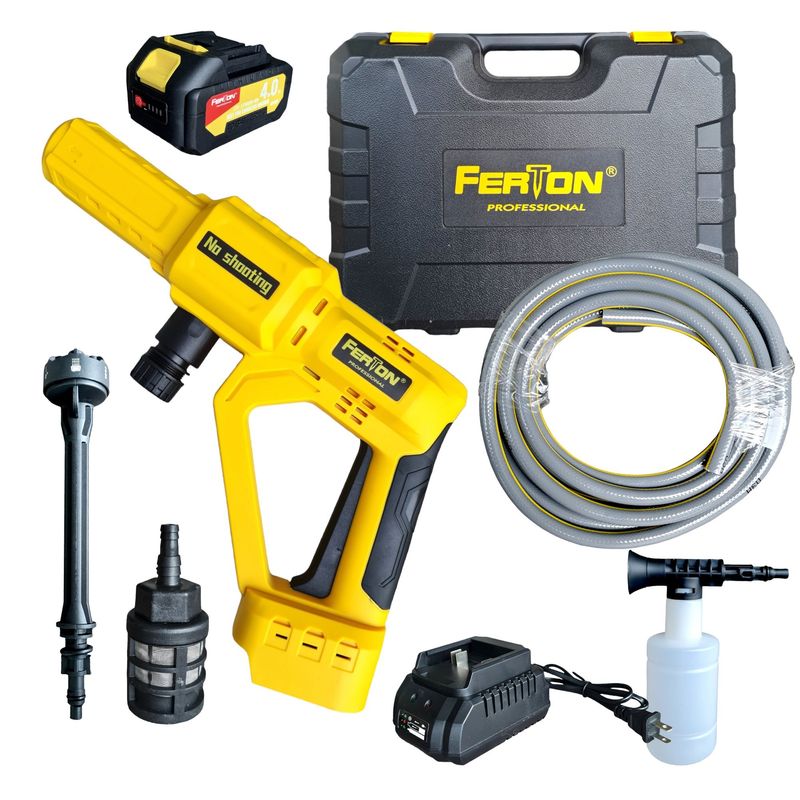FERTON - Hidrolavadora Inalámbrica 20 V 38 Bar Ferton Con Jabonera