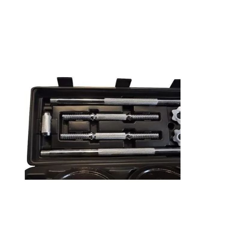 GENERICO - Kit de pesas 50kg hierro negras extensor barra recta 150m