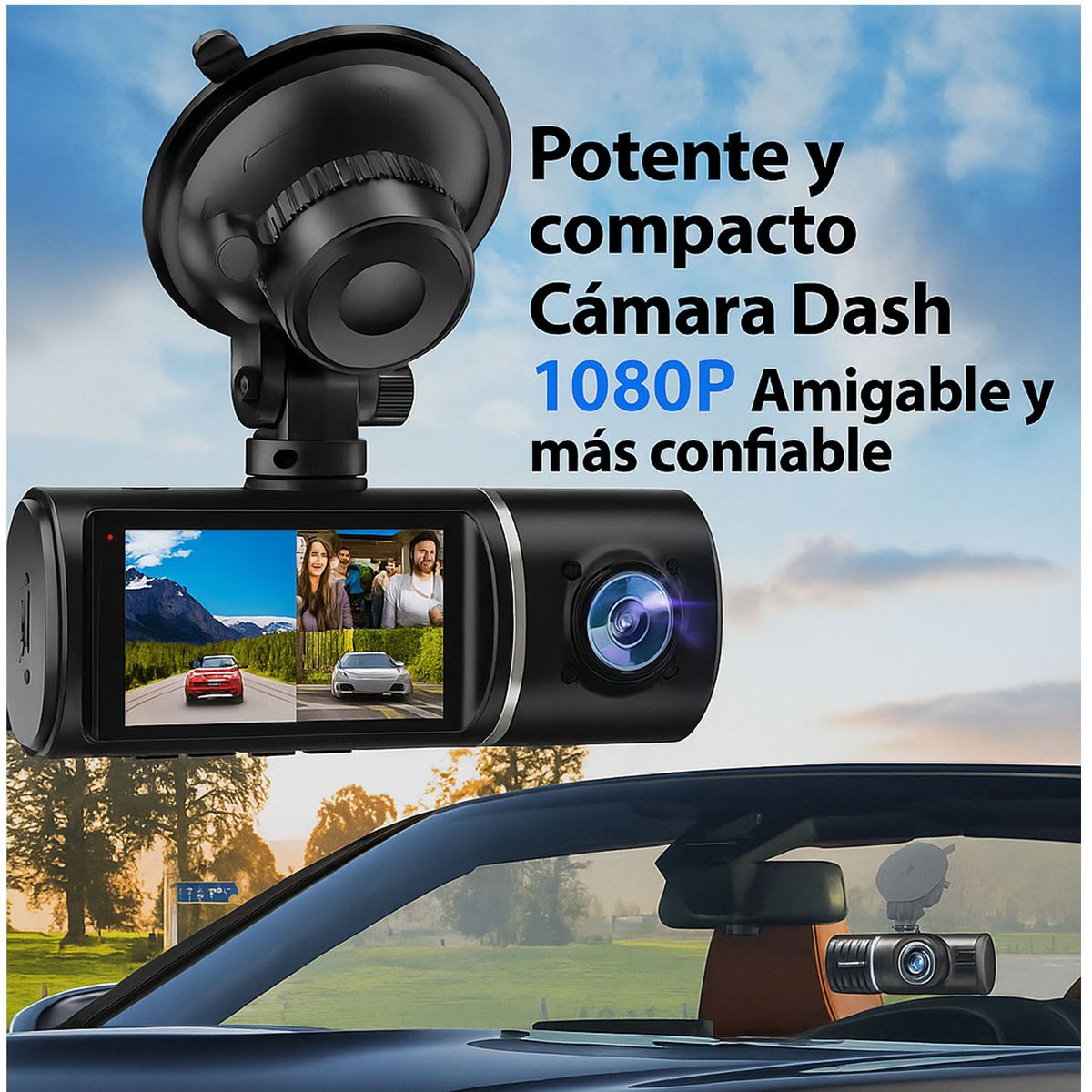 ONE PIXEL - Camara 3 En 1 Para Carro FullHd Vision Nocturna Interior 4"