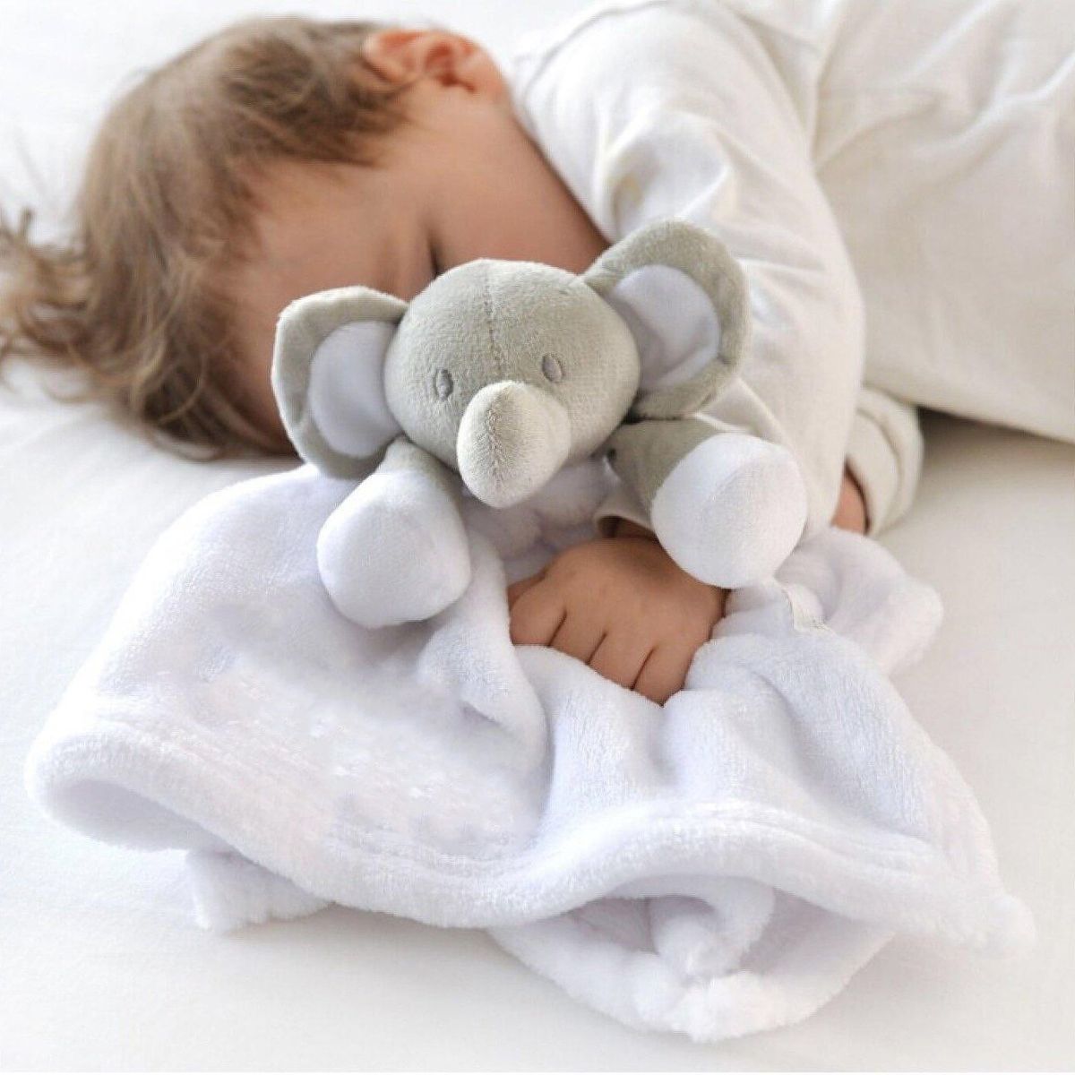 GENERICO - Peluche De Apego Para Bebe Elefante blanco