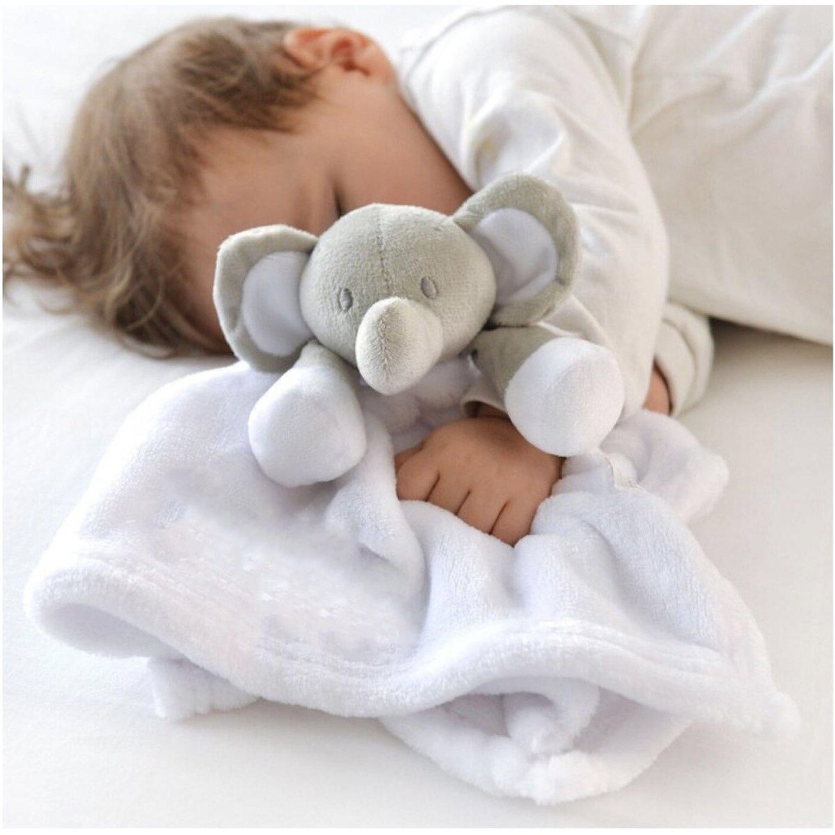 GENERICO - Peluche De Apego Para Bebe Elefante blanco