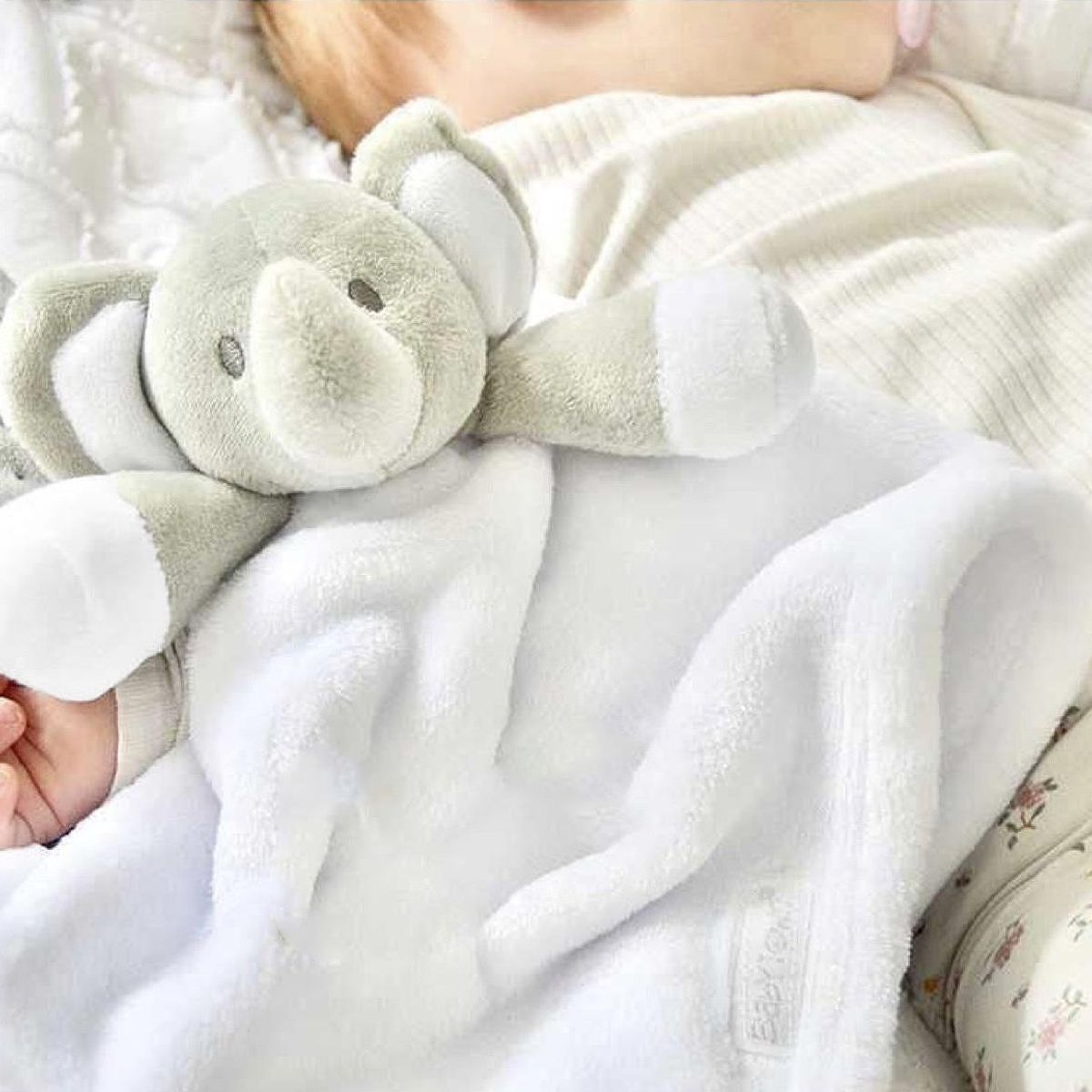 GENERICO - Peluche De Apego Para Bebe Elefante blanco