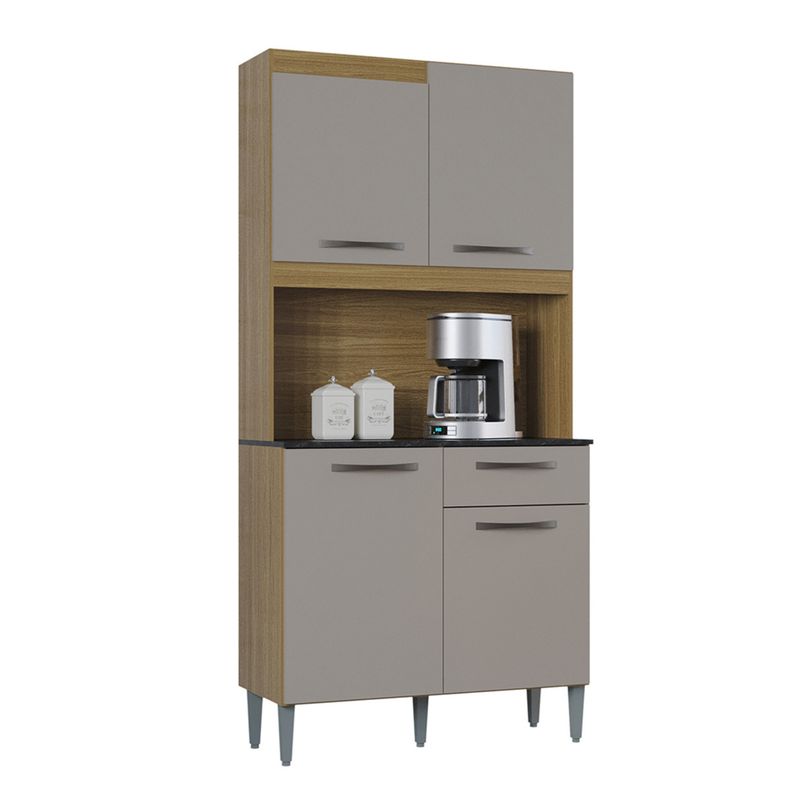 AKIVOY - Alacena Livia 4 Puertas Color Damasco/Offwhite