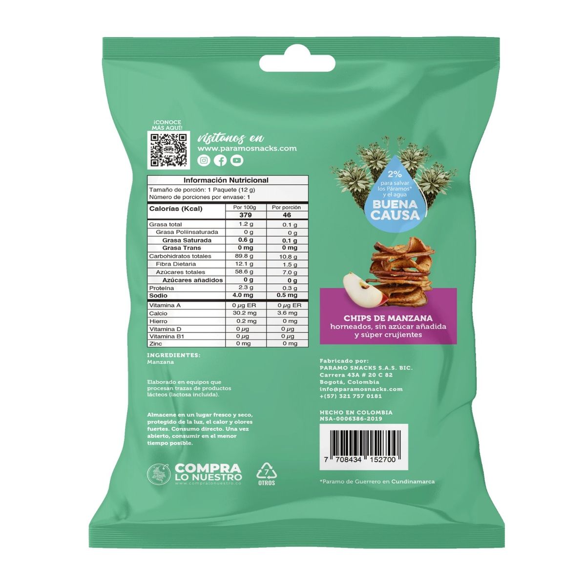 GOOD CHIPS - 12-pack Chips de Manzana horneada x 20 gramos