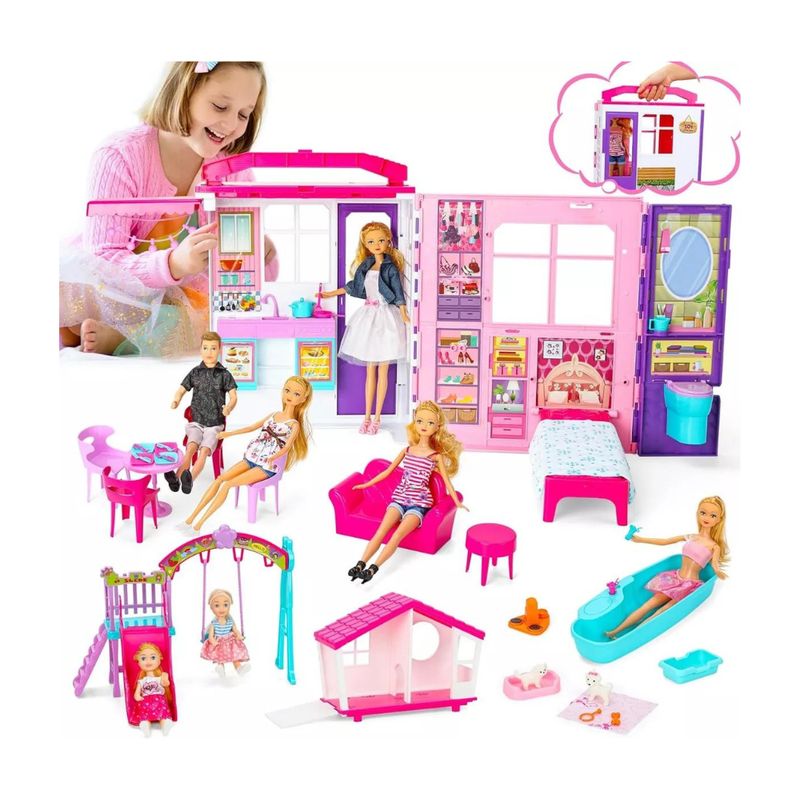 GENERICO - Dream Doll Casa De Muñecas Portable 60 Accesorios