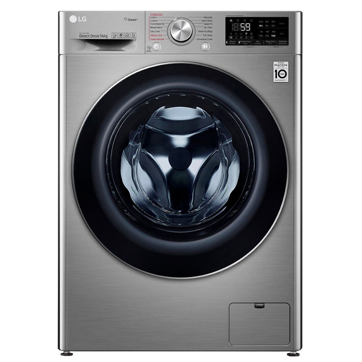 LG - Lavadora LG Carga Frontal 14Kg30lbs - Color Plata WD14VVC4S6