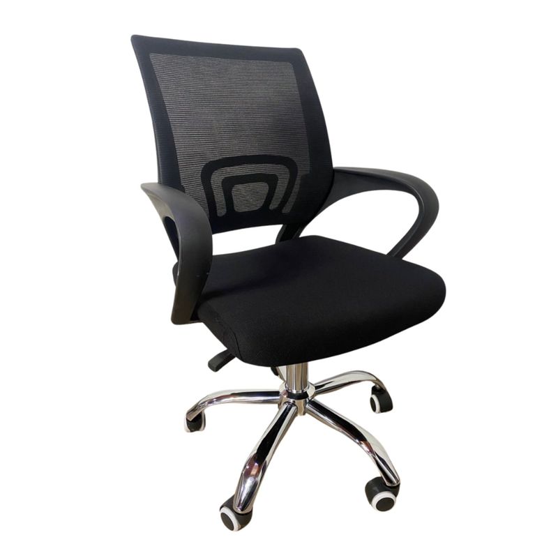 AKIVOY - Silla De Oficina Ejecutiva Libertad Fija Base Cromada Negra