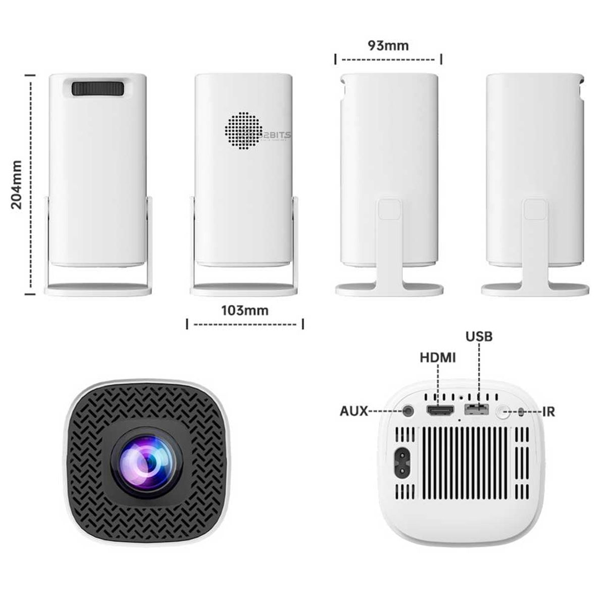 ONE PIXEL - Proyector De Video Portátil LED Android 11 Consola Todo En Uno P30 MAX