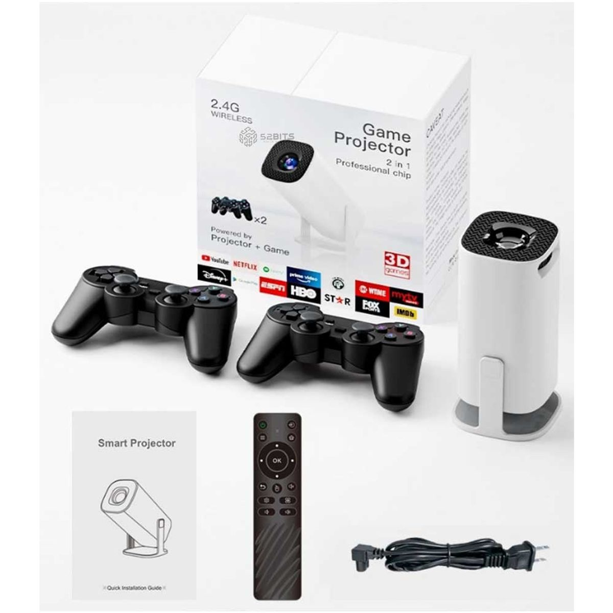 ONE PIXEL - Proyector De Video Portátil LED Android 11 Consola Todo En Uno P30 MAX