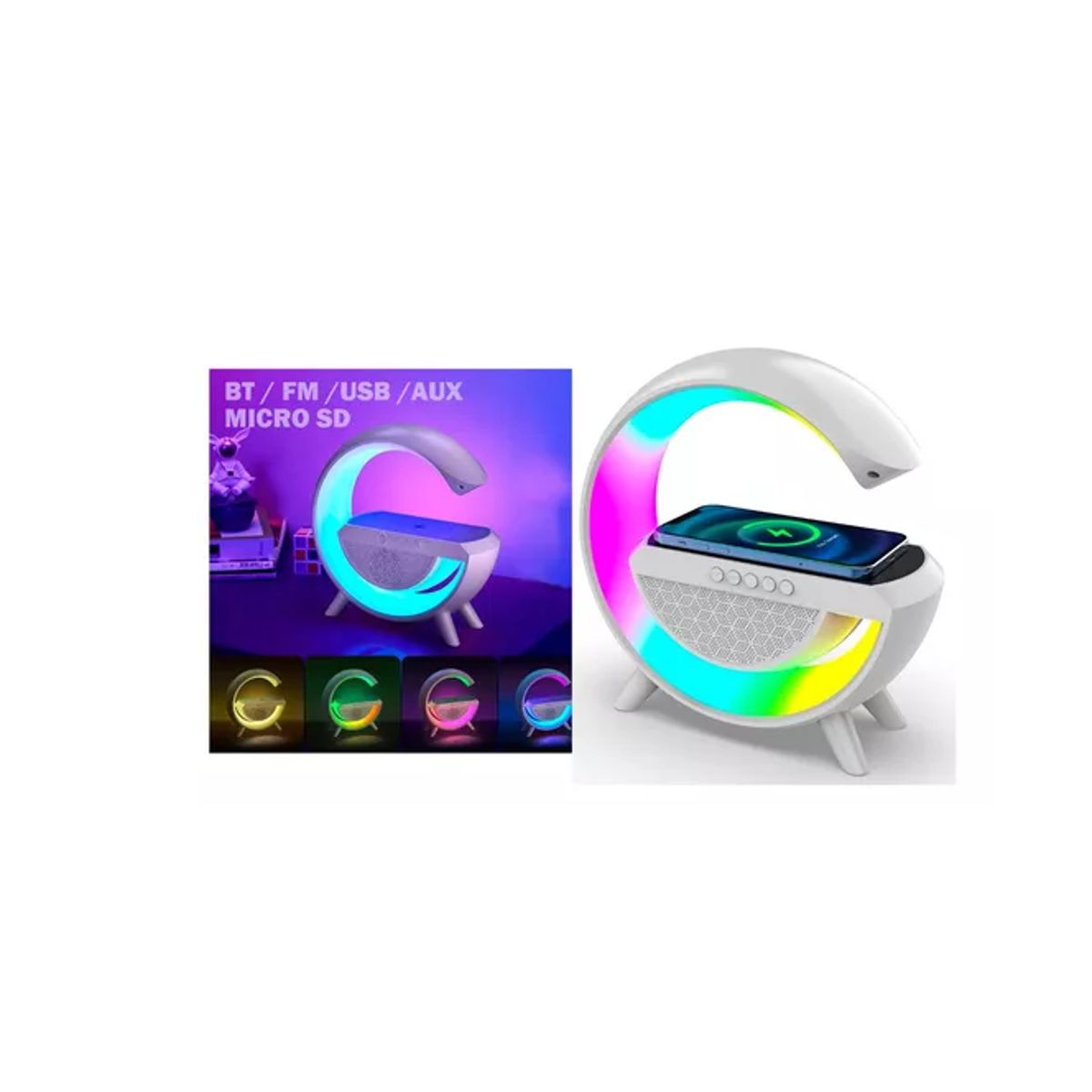 GENERICO - Cargador Inalambrico Parlante Bluetooth Lampara Usb Radio  110V/220V
