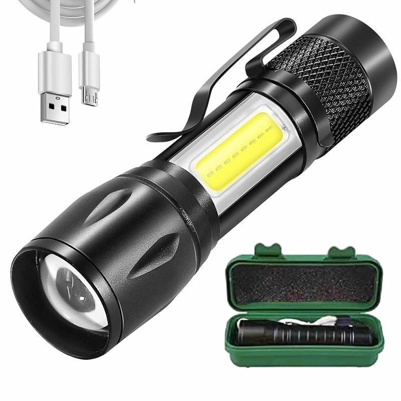 GENERICO - Linterna Tactica de Bolsillo Luz Led 3 modos recargable USB