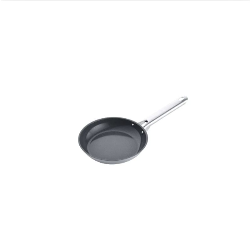 HOME ELEMENTS - Combo Sartén 20Cm Acero Inoxidable + Espátula Nylon Home Elements