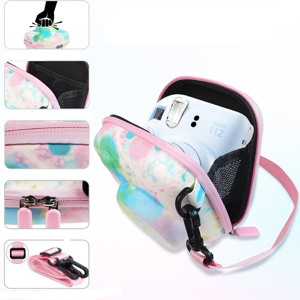 GENERICO - Estuche Rosa Camara Instax Mini Universal 12 11 9 8 +