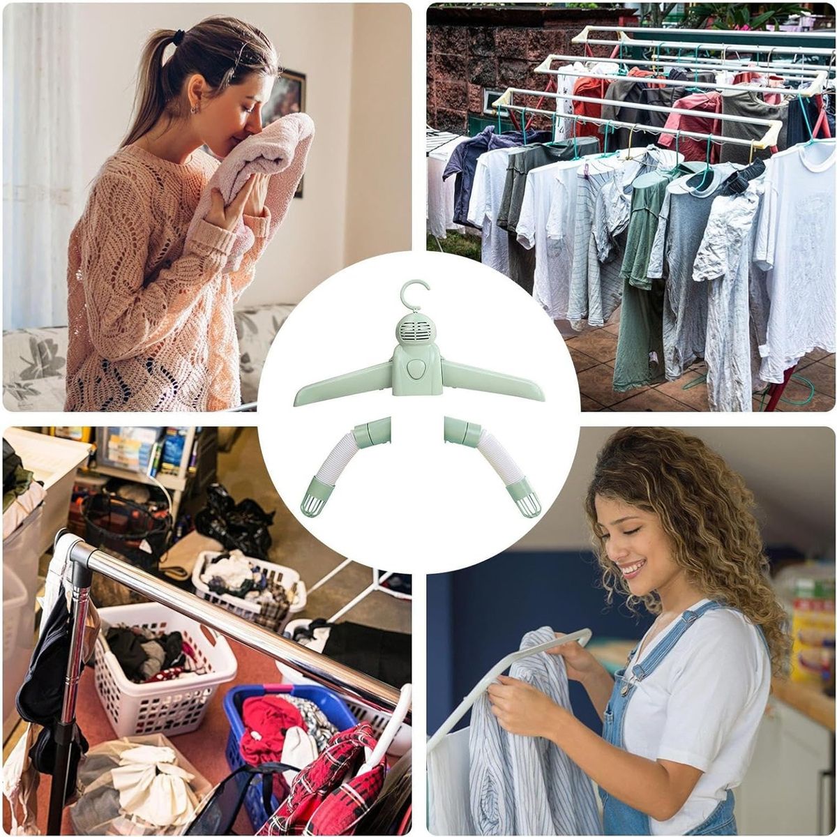 GENERICO - Gancho Colgar Ropa Secador Tendedero Recargable Portátil