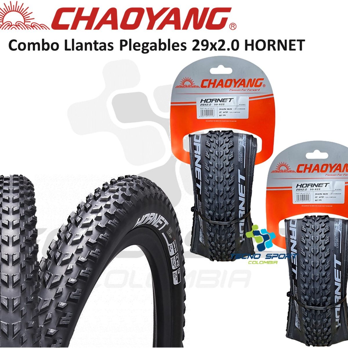 CHAOYANG - Llanta Bicicleta 29x2 Chaoyang Plegable Nylon x 2 unidades