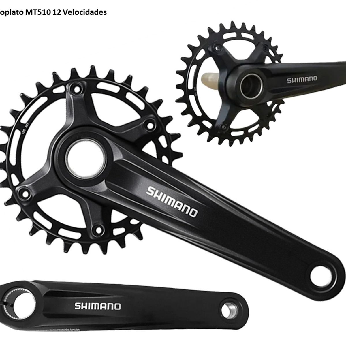 SHIMANO - Plato Biela Shimano Monoplato Mt510 34t 12 Velocidades Mtb