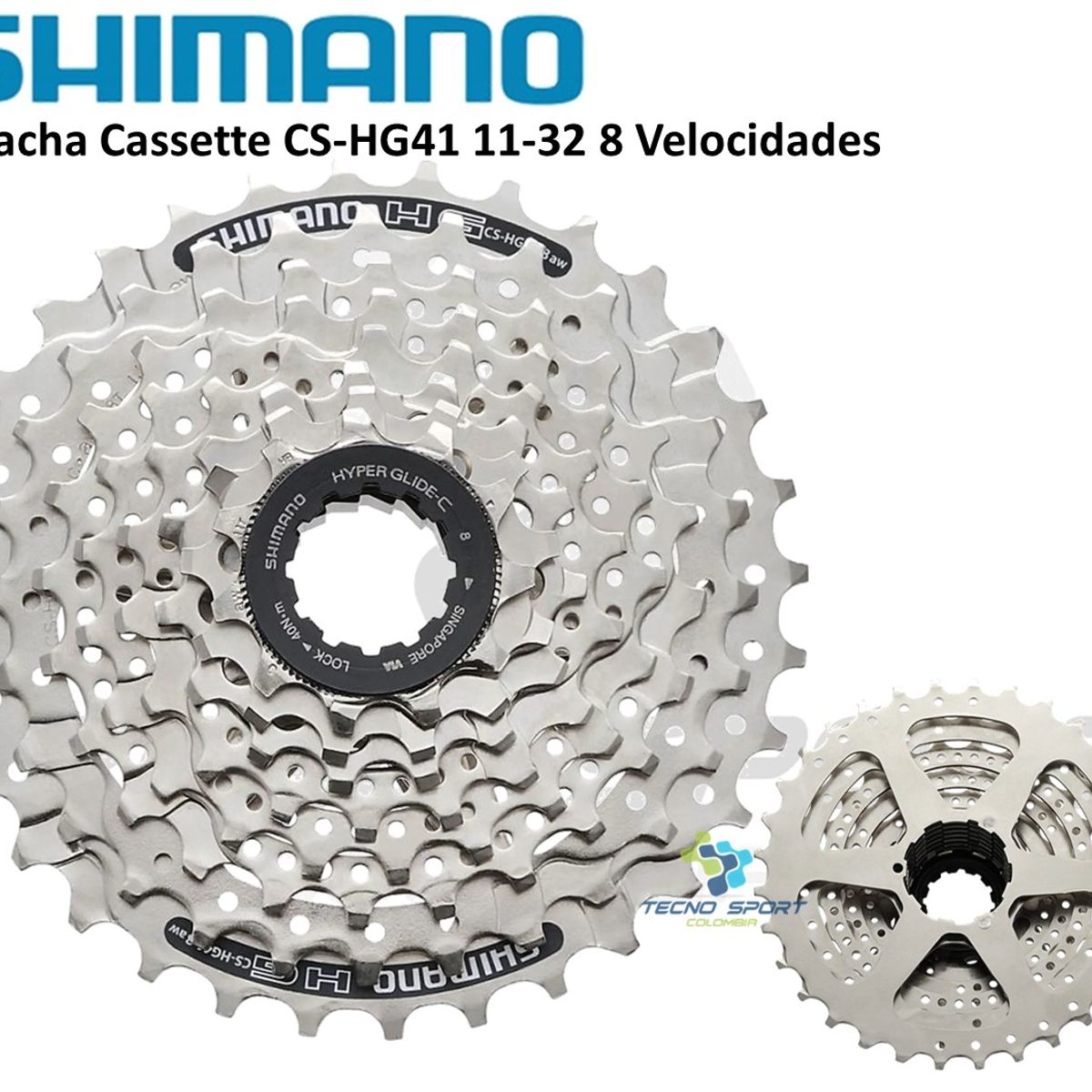 SHIMANO - Pacha Shimano Cassette Hg41 8 Velocidades 11-32 Bicicleta
