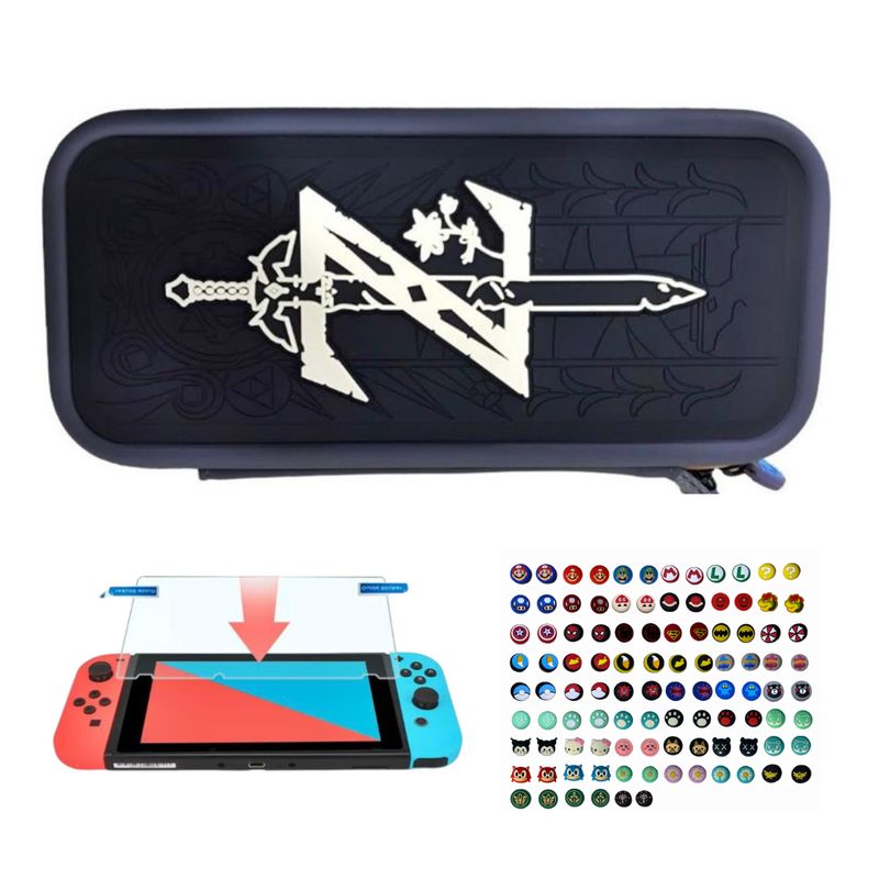 GENERICO - Estuche Edicion Z Estandar + Vidrio + 2 Grips Compatible Switch