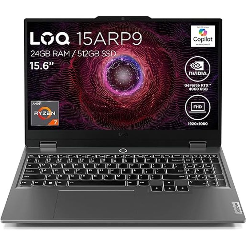 LENOVO - Portatil Gaming Lenovo LOQ - Ryzen 7 7435HS, 24GB Windows 11