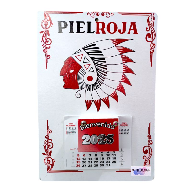 GENERICO - Calendario Almanaque Clásico Piel Roja 2025
