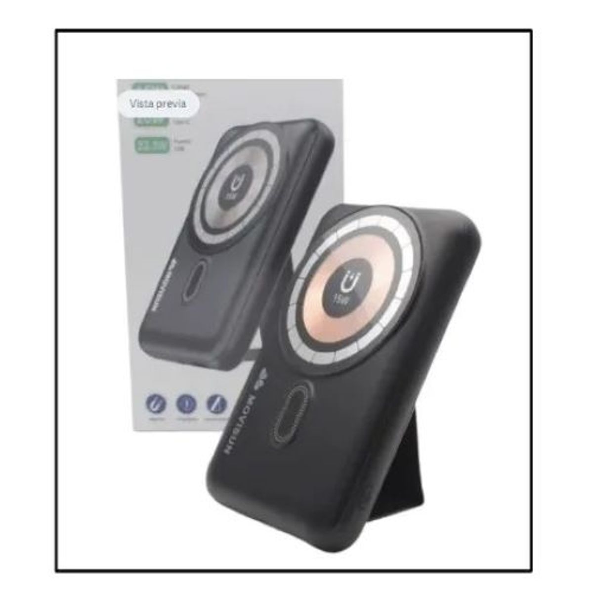 MOVISUN - Power Bank Con Carga Inalámbrica Y Magnética I1000 Movisun