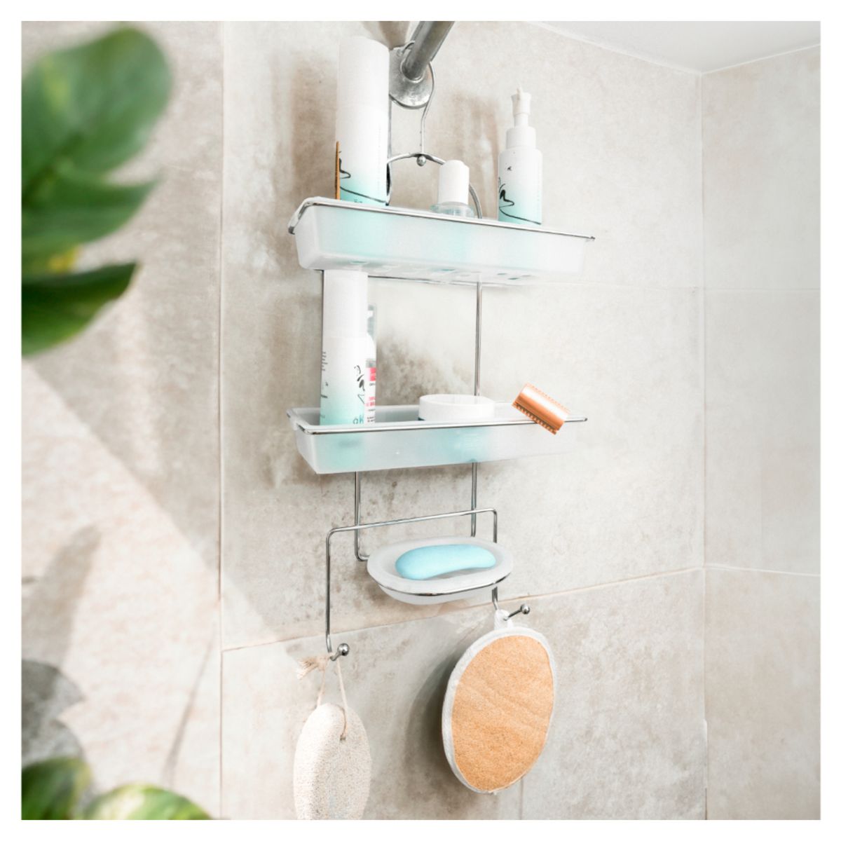 ESSENZA - Organizador Ducha Essenza Plastico Transparente 3 Niveles
