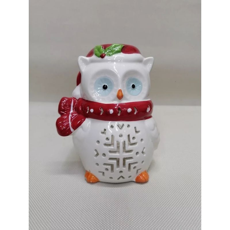 GENERICO - Pebetero De Mesa Antiguo Búho Navidad En Porcelana Usa