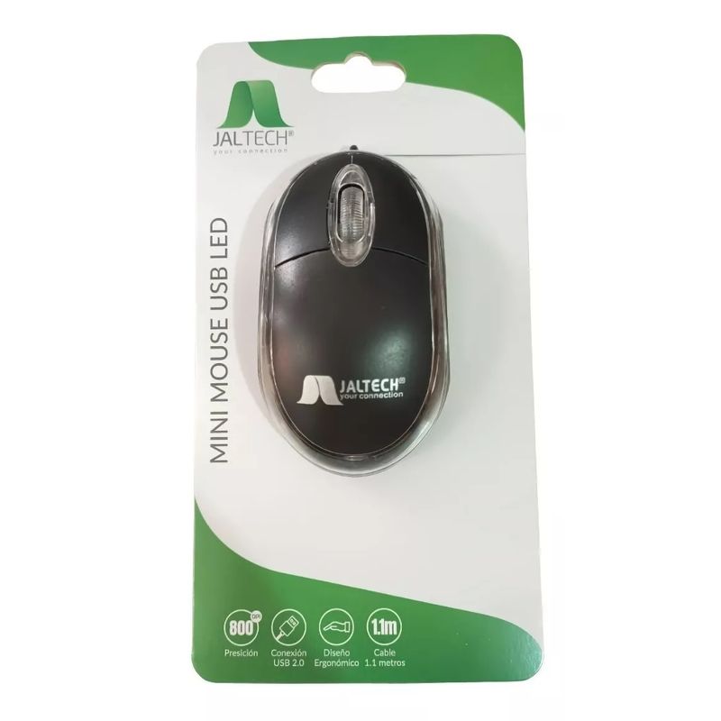 JALTECH - Mouse Mini Usb Optico 3 Botones Alambrico