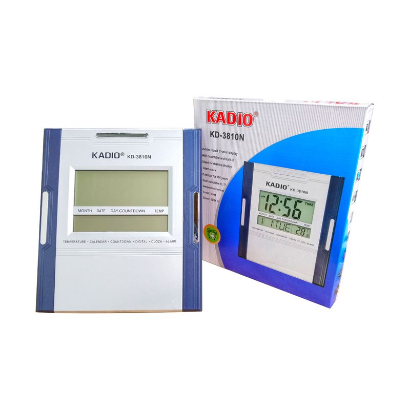KADIO - Reloj Pared Kadio Kd3810 Escritorio Termómetro - Borde Azul
