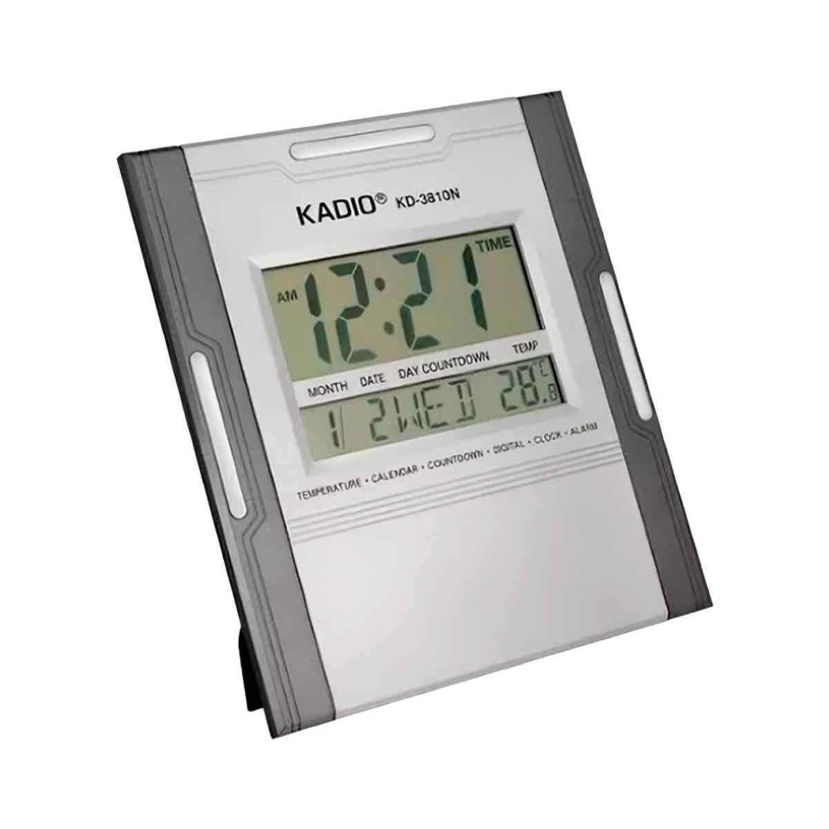 KADIO - Reloj Pared Kadio Kd3810 Escritorio Termómetro - Borde Plateado